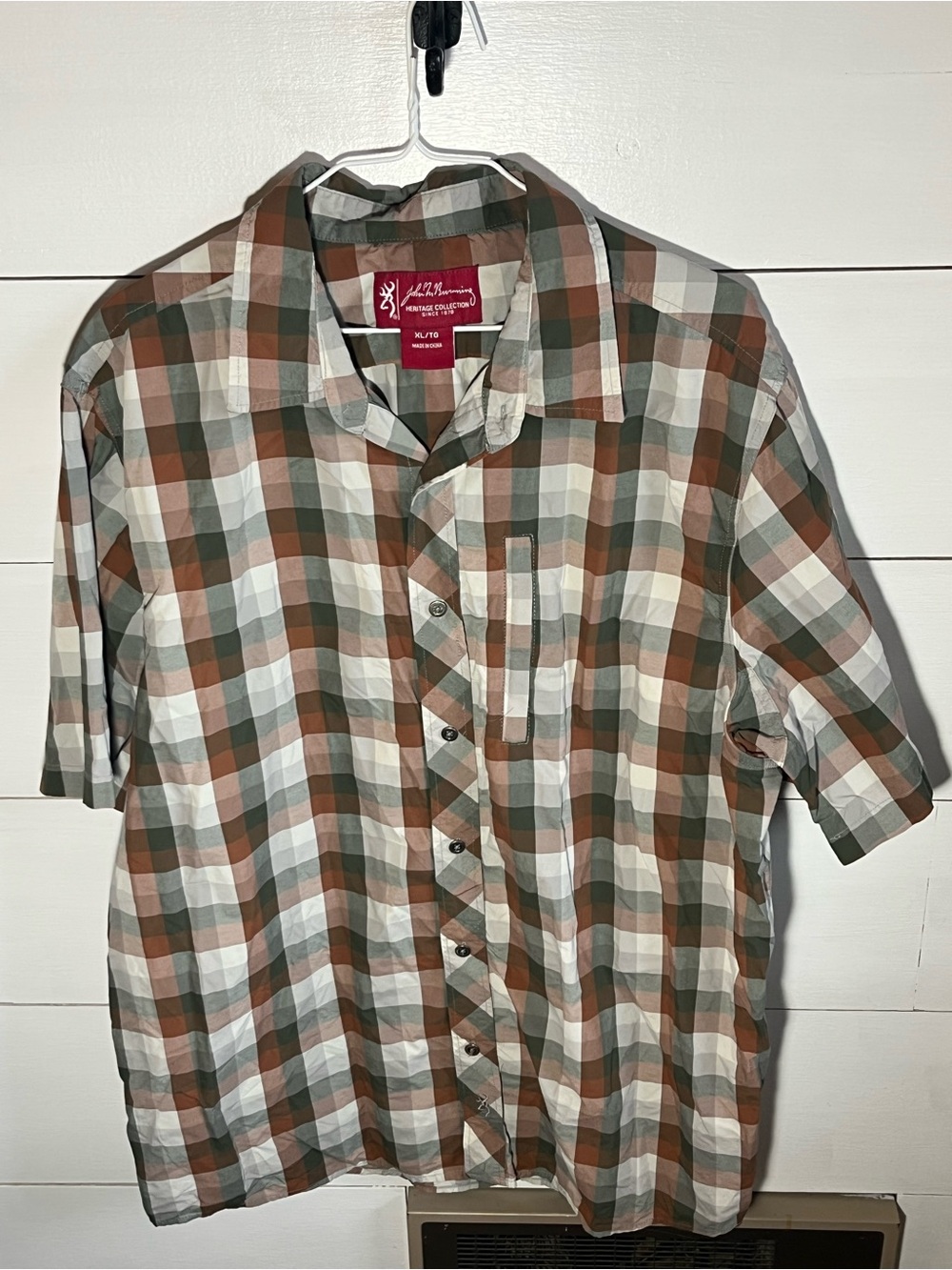 Browning Plaid Short-Sleeve Button-Down Shirt